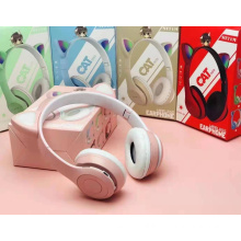 ST71M Headsets Women Kids Children Cute Ear Headphones Led Glowing Foldable Ear Bt5.0 Earphone Wireless Headphones